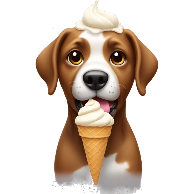 Dog with ice cream  emoji