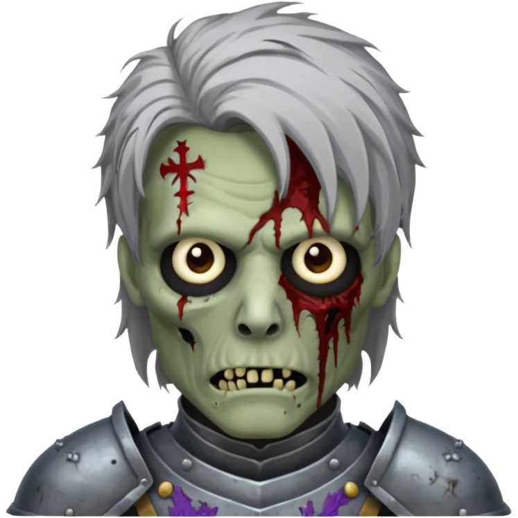 zombie knight with hair emoji
