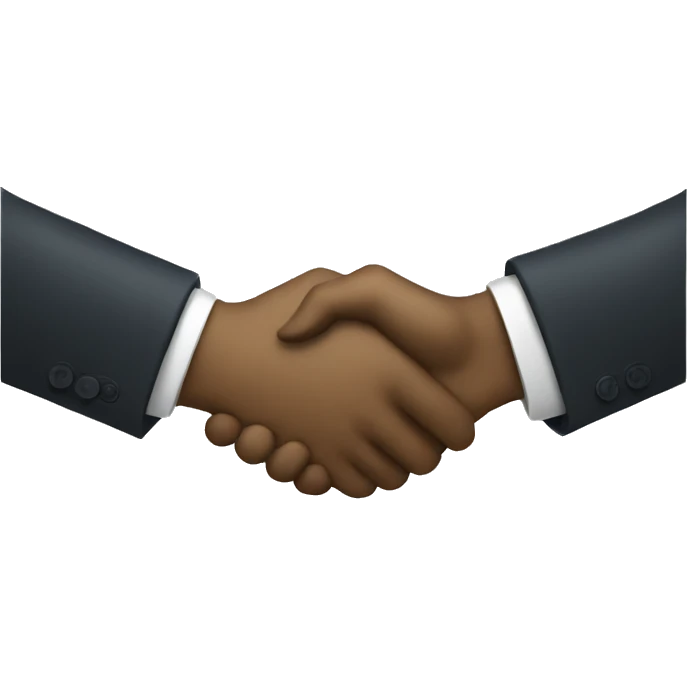 two people shaking hands with suits emoji