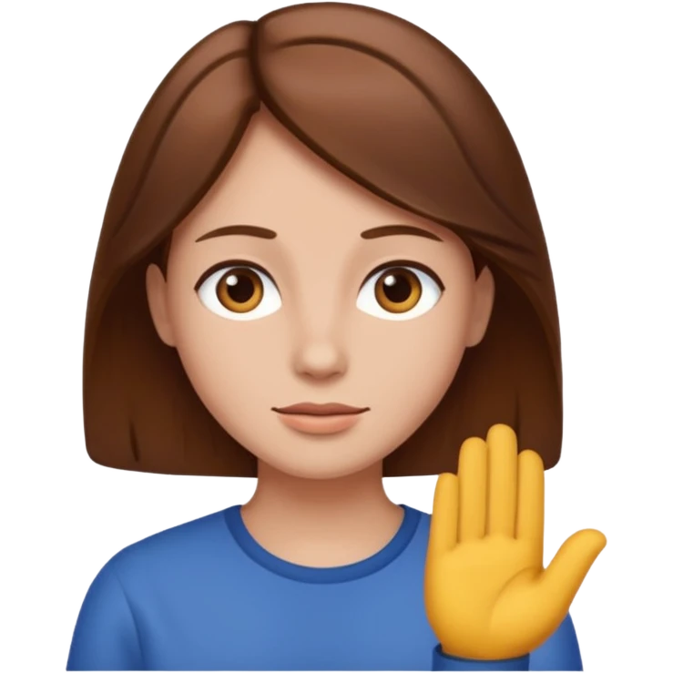 With brown hair emoji