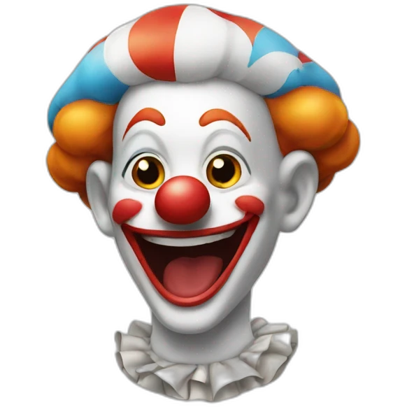 a very happy clown emoji
