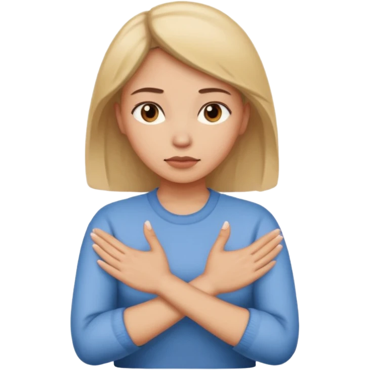 decision gesture women cross hands emoji