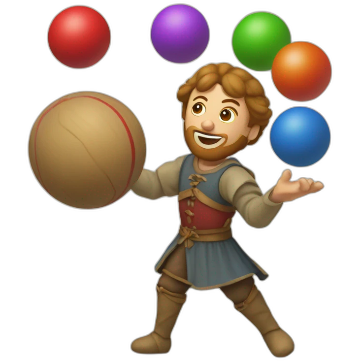 medieval juggler juggling 4 balls emoji