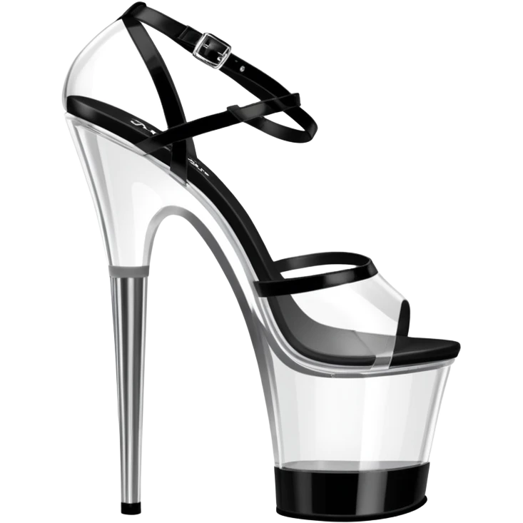 clear platform heel, pole dancing heel, pleaser emoji