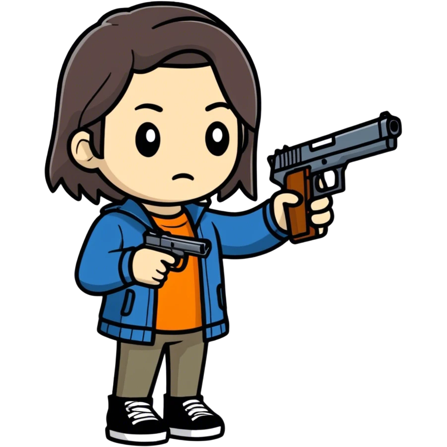 Icarly with a gun emoji