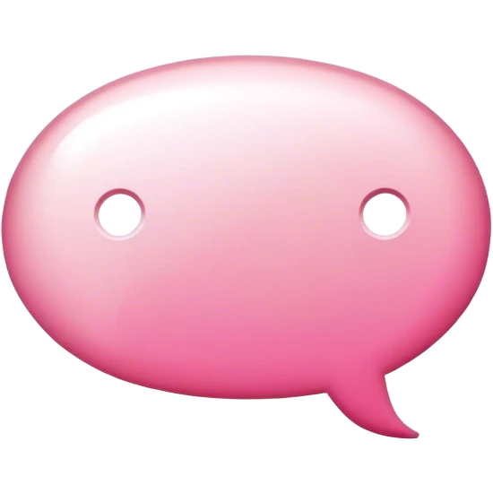 balão de fala branco e rosa emoji