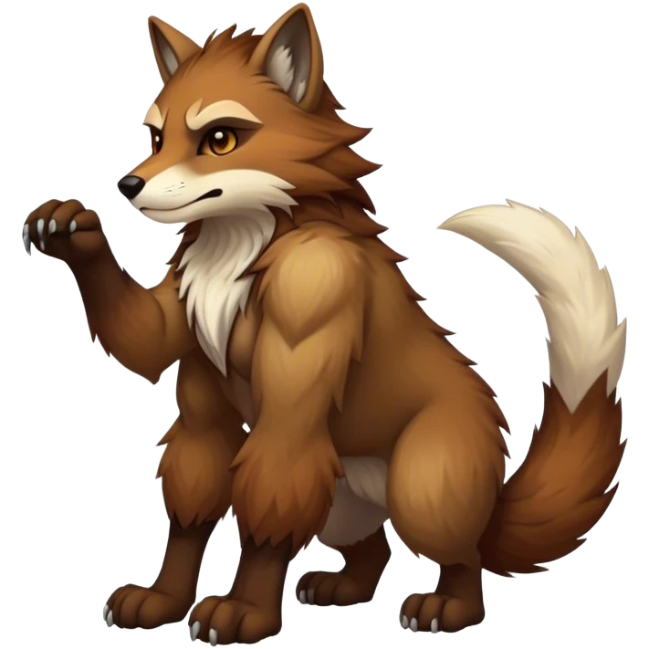  Badass edgy antropomorphic anthro handsome furry animal-creature, full body emoji