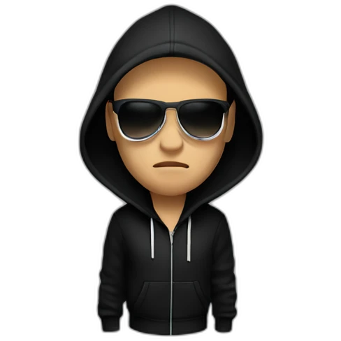 DJ Snake serious attitude front view wearing a BLACK hoodie showing a punch hand emoji