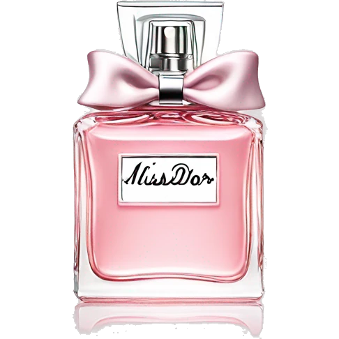 Light pink Miss Dior perfume with bow emoji
