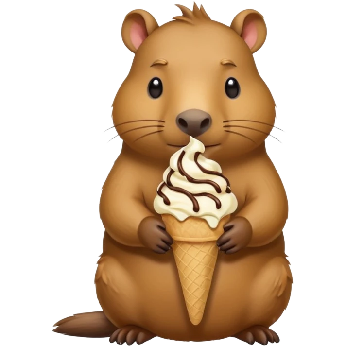 Capybara eating ice cream emoji