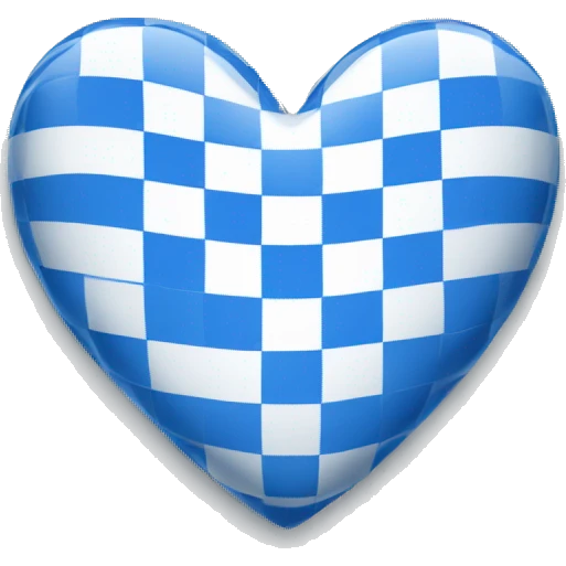 A blue and white checkered heart emoji