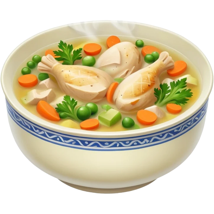 Plato de caldo de pollo  emoji