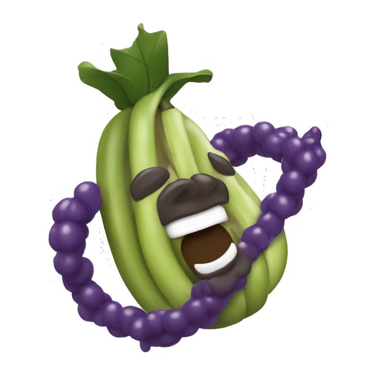 tubarão segurando uma uva emoji