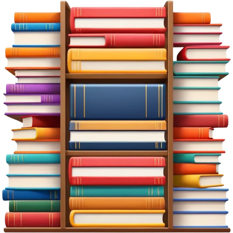 colorful books on a shelf close-up emoji