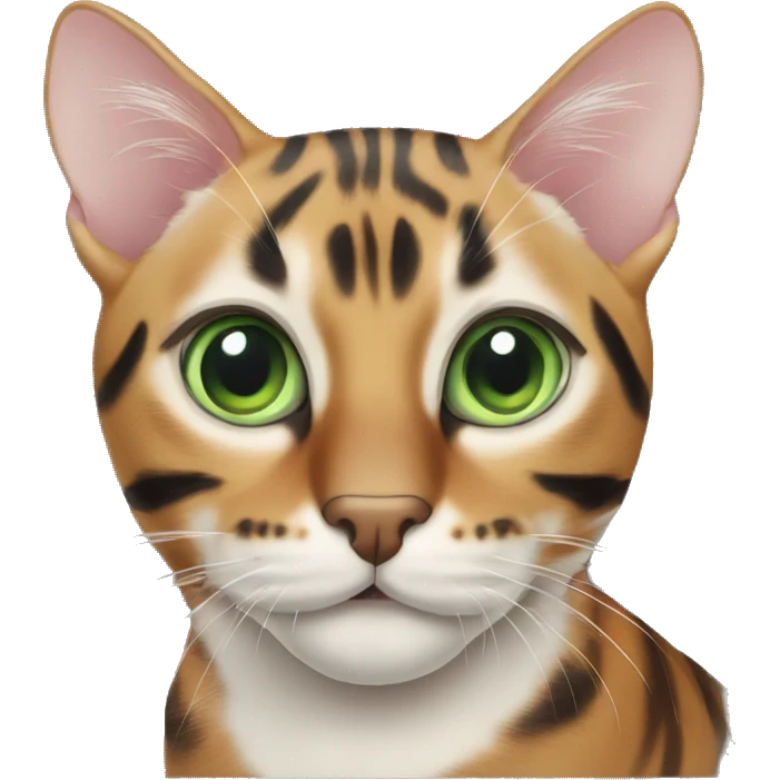 CAT bengal mit grünen Augen emoji