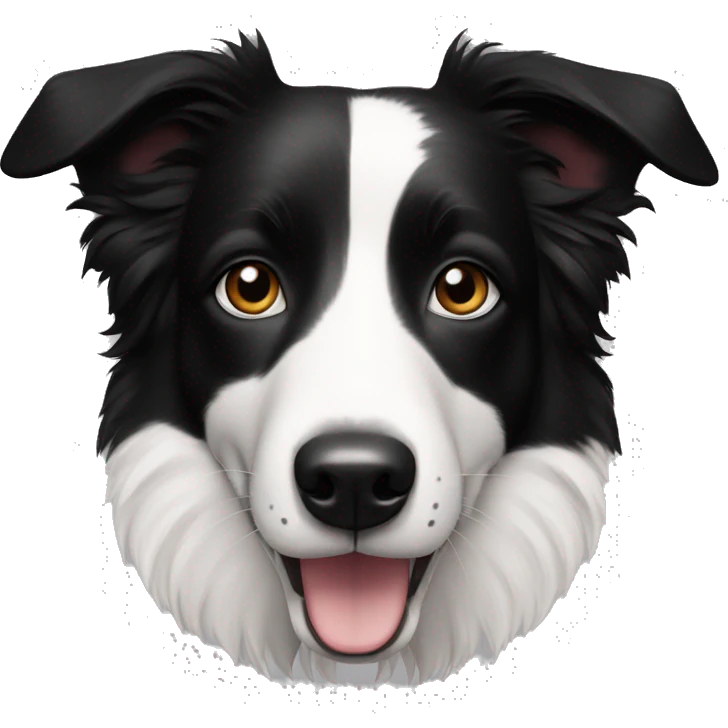 Border collie black and white with a black spot on the nose  emoji