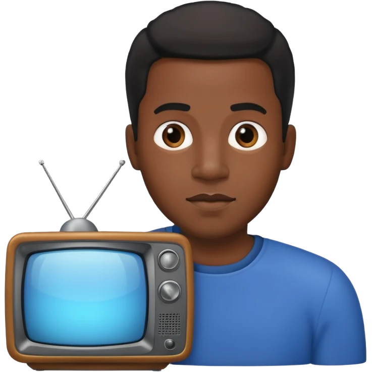 Black man with tv emoji