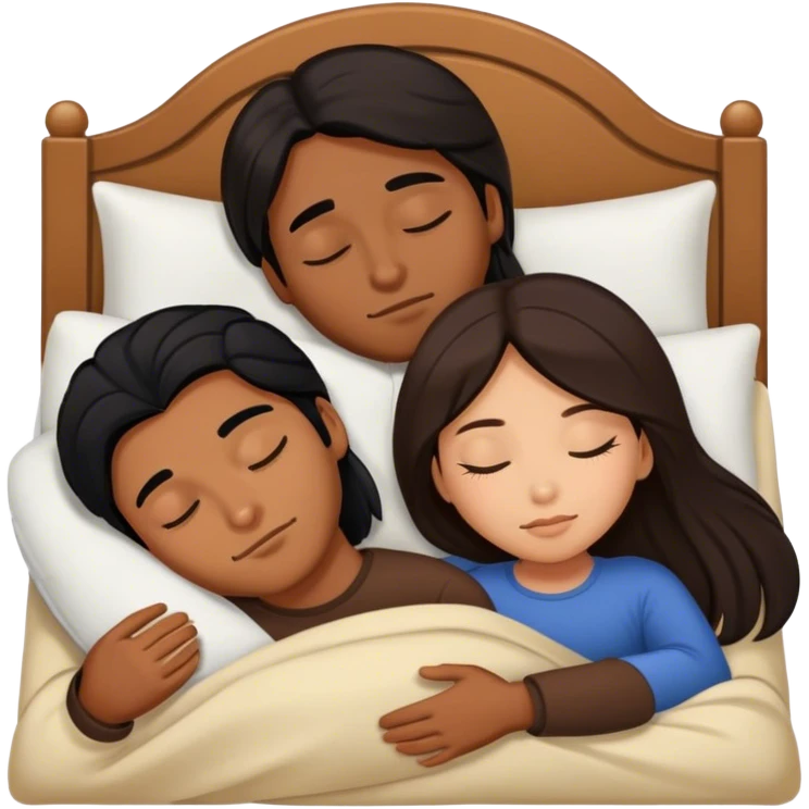 Caramel brown Guy with long black hair sleeping with brown hair Filipina emoji