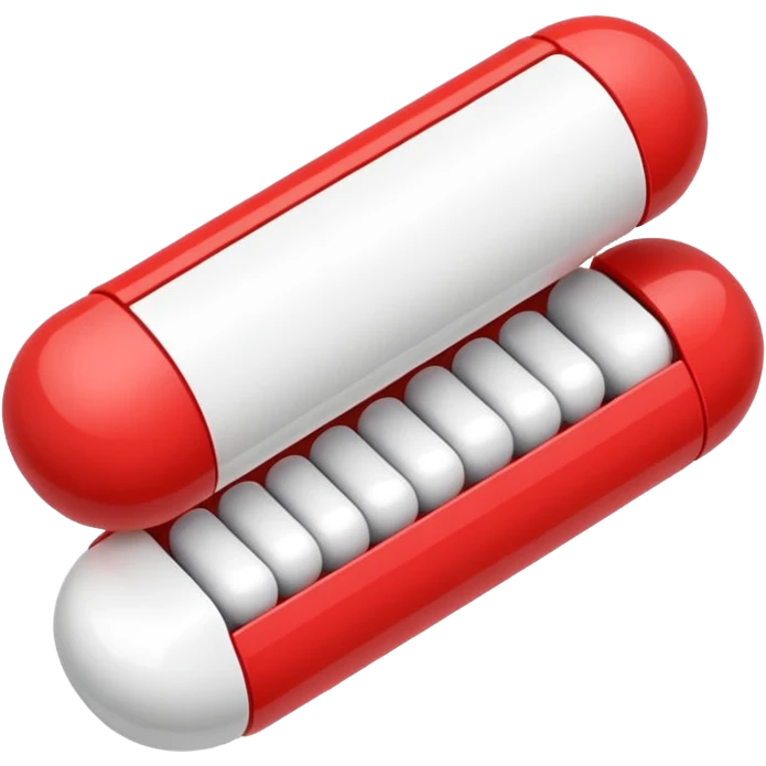 pill emoji red and white emoji