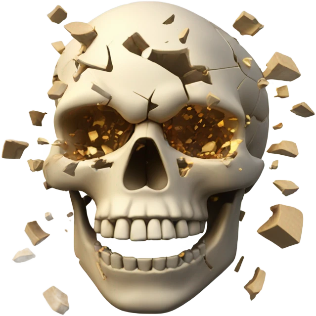 skull 3d exploding head emoji
