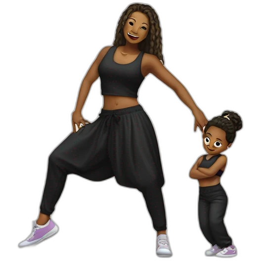 Une danseuse de hip-hop et son enfant  emoji