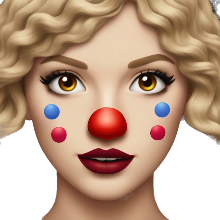 Taylor Swift wearing a clown make-up  emoji