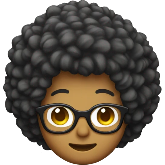 nerd emoji with afro hair  emoji