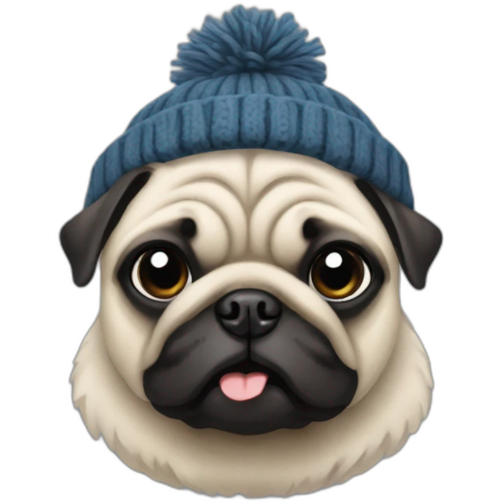 pug-wearing-a-wool-beanie emoji