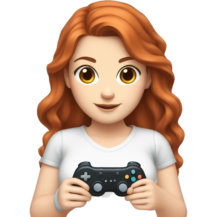 White girl, auburn hair, with a Nintendo switch controller emoji
