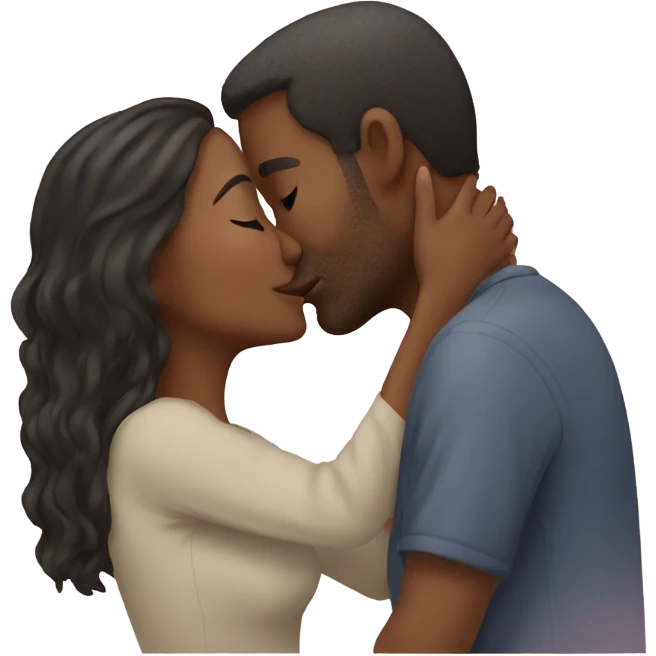 Woman kissing man emoji