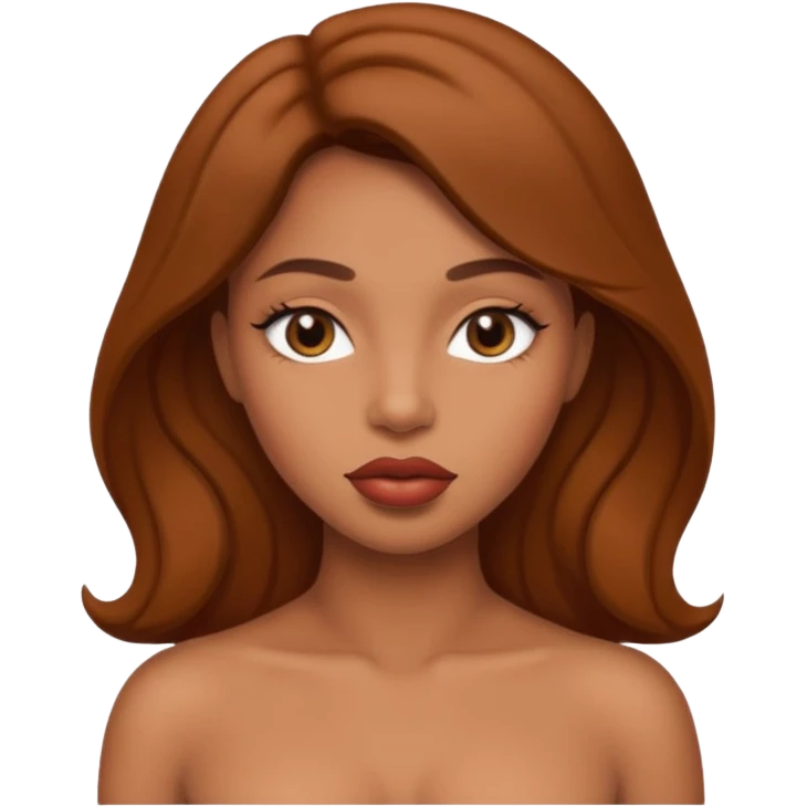 Nude brown woman pussy lips emoji
