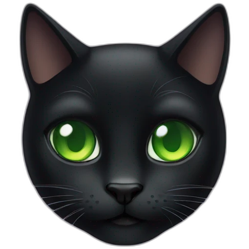 Black cat and green eyes emoji
