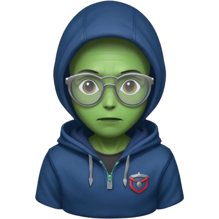 alien wear hoodie and glasses in guardian of the galaxy emoji