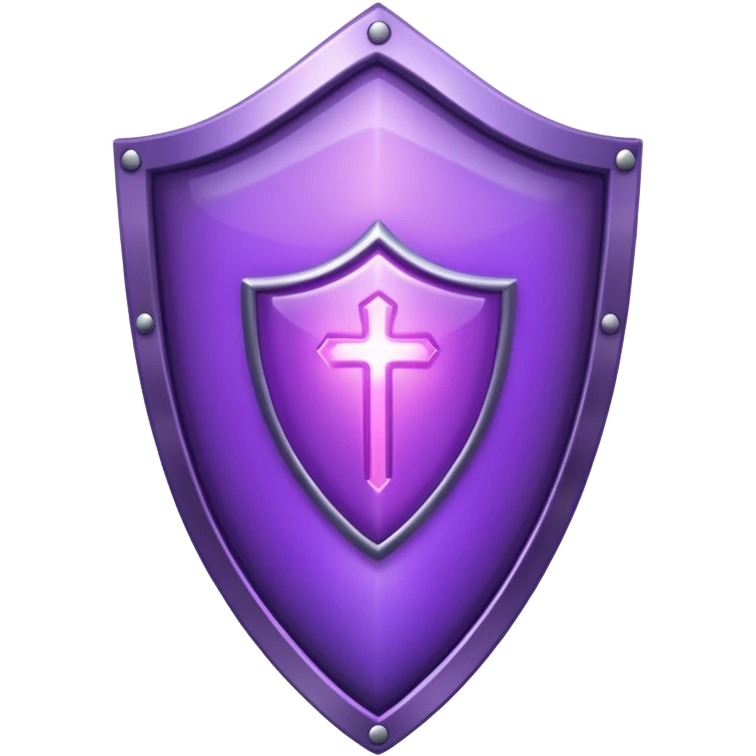 Purple glowing shield emoji