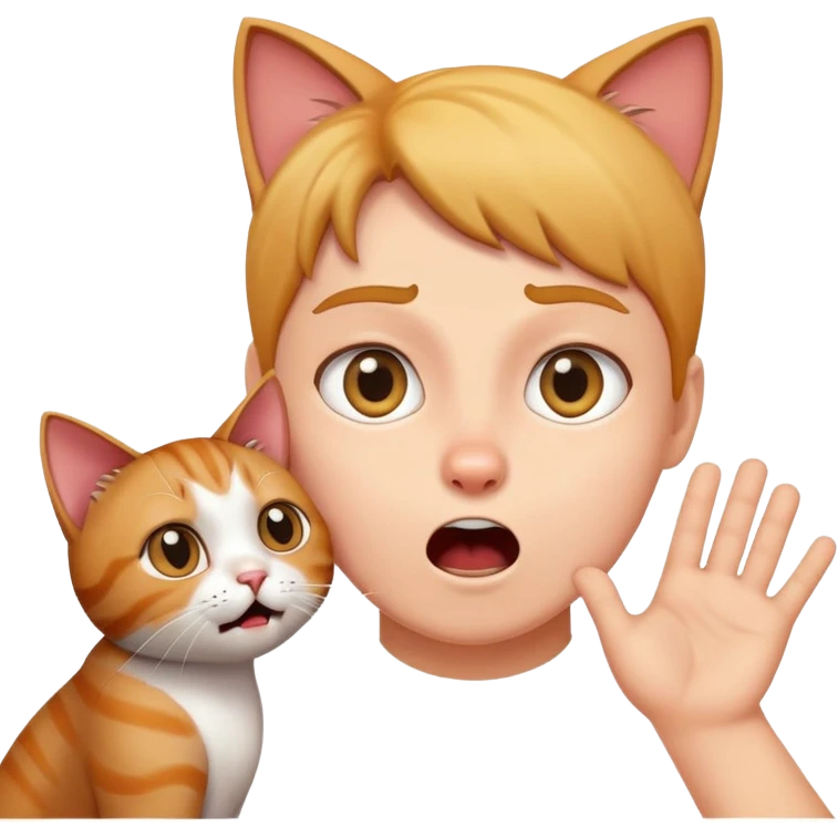 cat slapping a person emoji