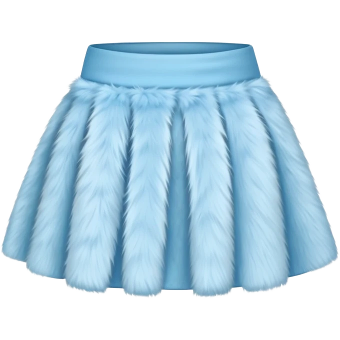 super realistic light blue fur mini skirt isolated emoji