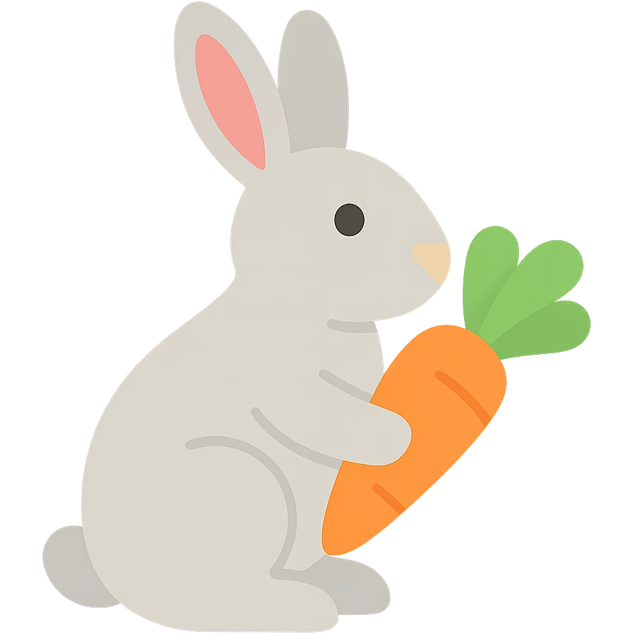 rabbit holding a carrot emoji