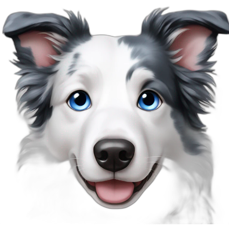 Blue eyes Seal merle Border collie emoji