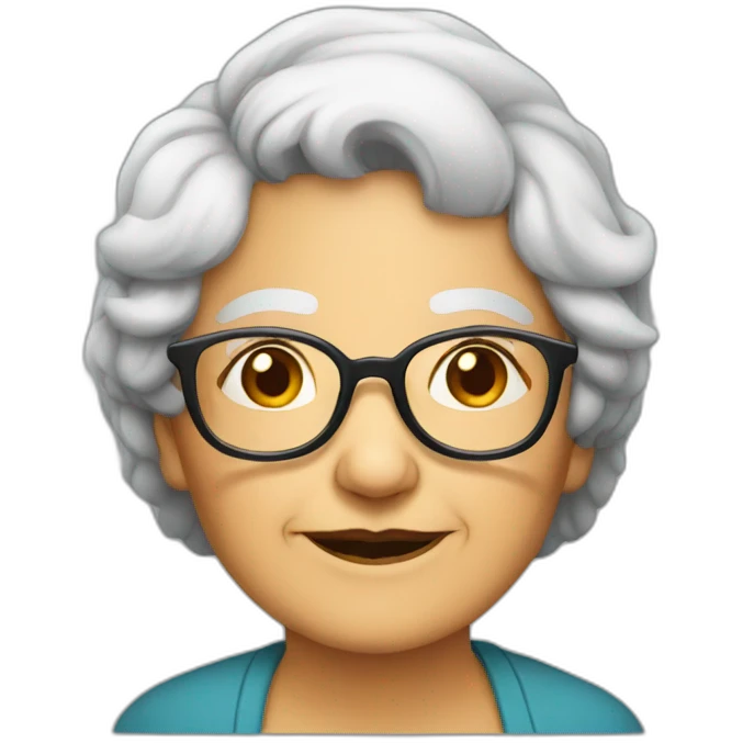 Old lady Indonesia with glasses emoji