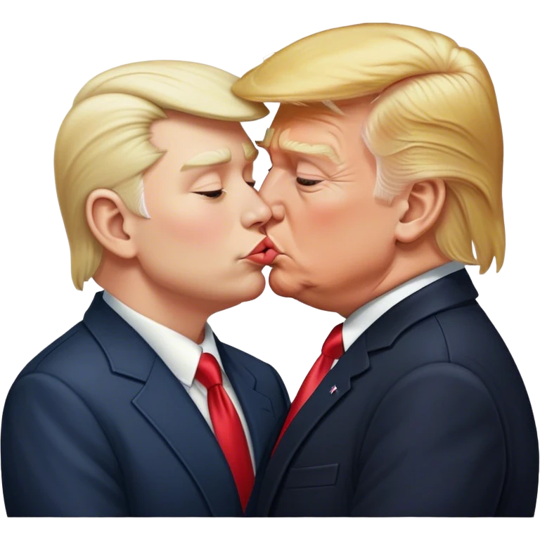 Trump kissing Elon emoji