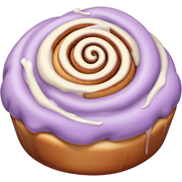 Cinnamon roll pale purple emoji