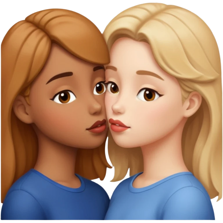 two girls french kissing  emoji