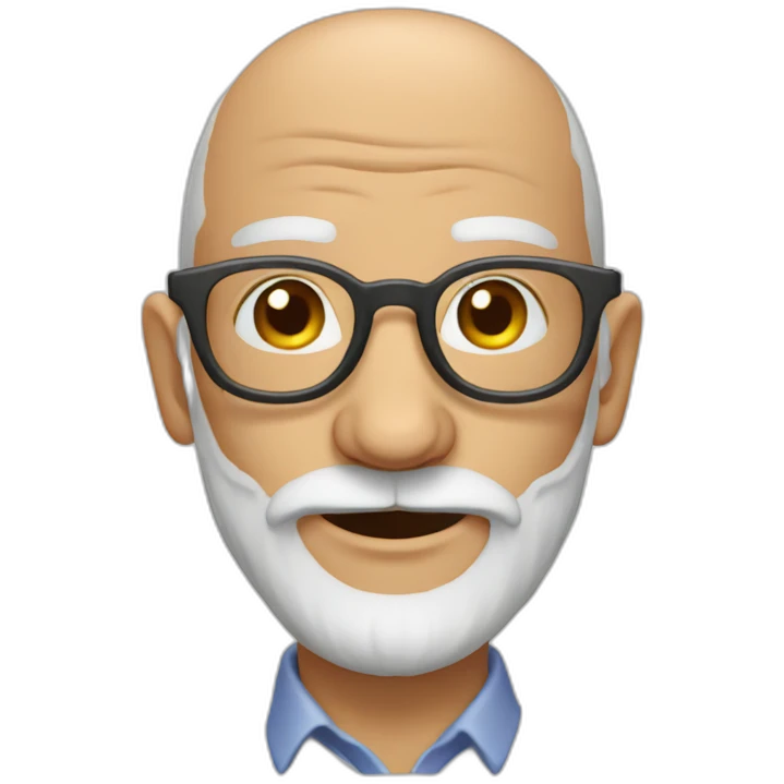 Old man glasses bald goat beard emoji