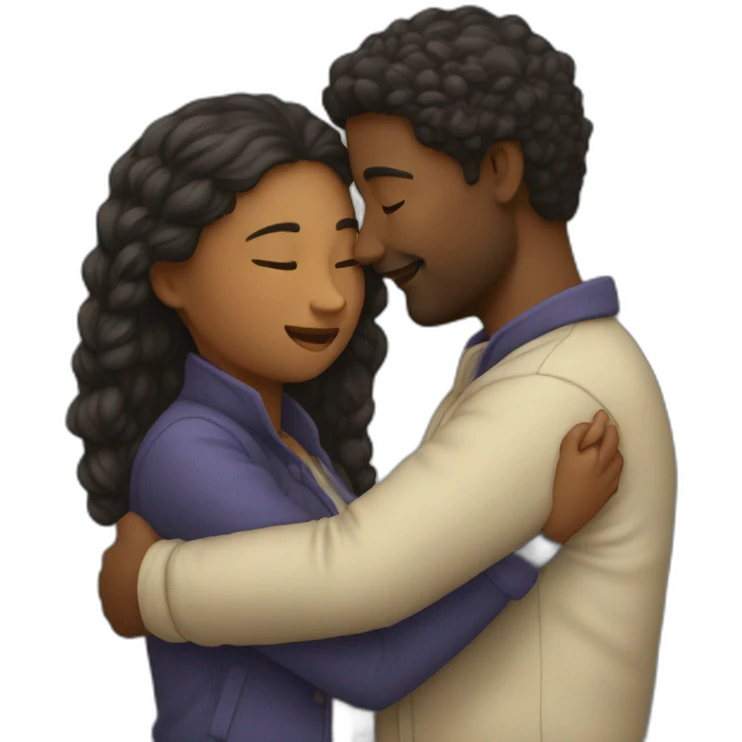 Deux personnes qui fon un calin emoji
