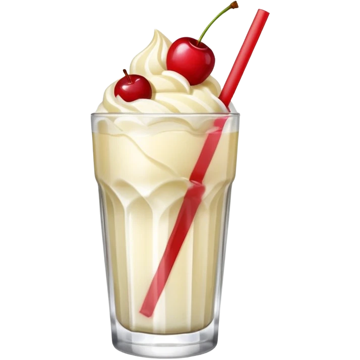 Japanese Cream soda clear glass with ice and vanila + cherry on top emoji