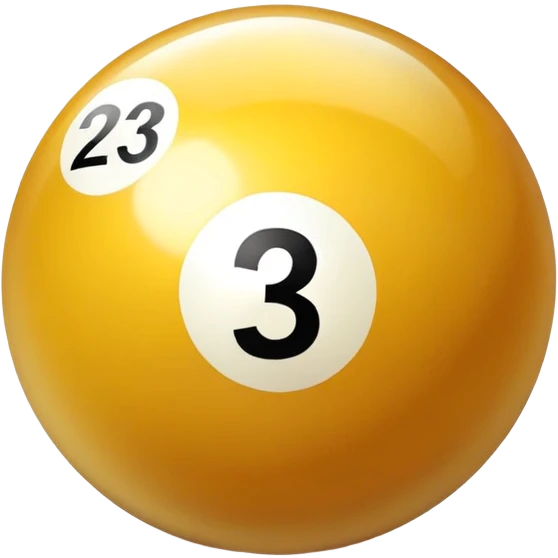golden billiard ball with the number 23 emoji