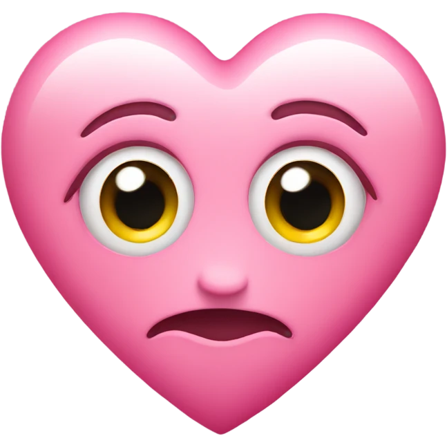 Pink heart with cute eyes emoji