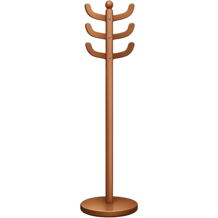 minimalist coat rack with clean lines and rounded corners in apple style emoji
