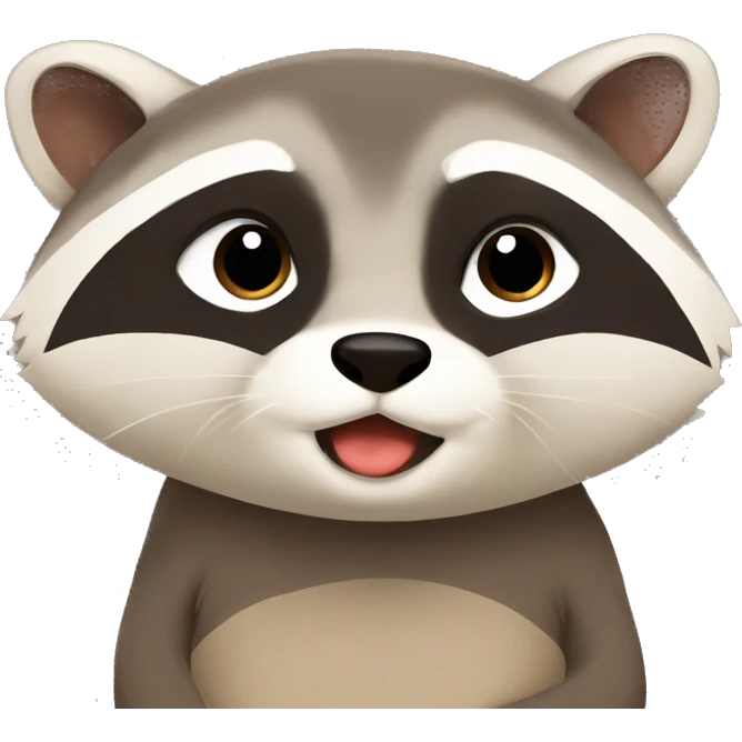 raccoon and otter in love  emoji