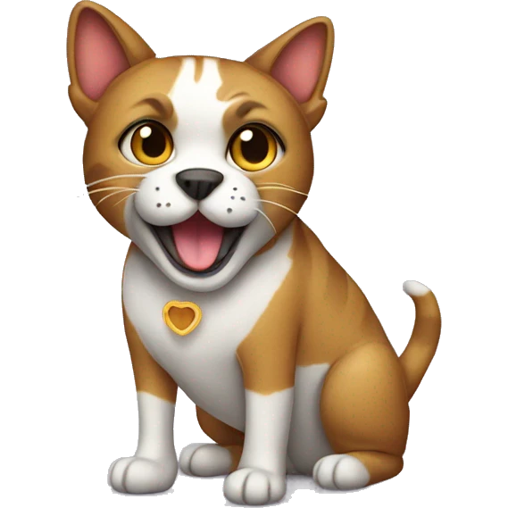 Cat wearing a dog costume  emoji
